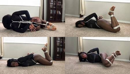 Ebony Beauty Crotch Roped And Hogtied With A Wettie