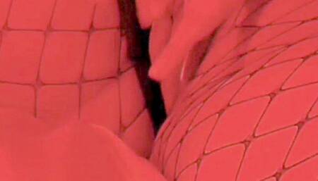 THICK LATINA RIPS FISHNETS AND FUCKS HER WET PUSSY TIL SHE CUMS