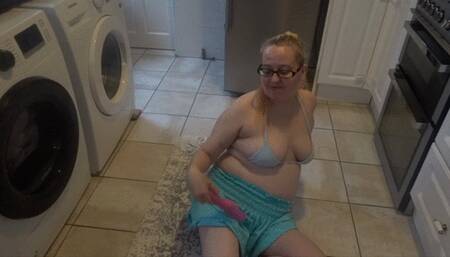 MILF Dildo play in miniskirt and Bikini top