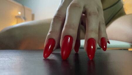 ASMR Long nails scratching the table