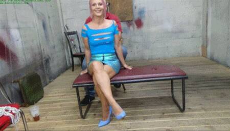 Excited wench begs for her first suspended hogtie (WMV HD 8000kbps)