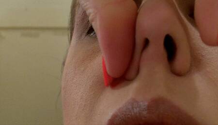 HD Nose Fetish Close-Up View (Full Size 720p) 109_0058 --MP4 Version