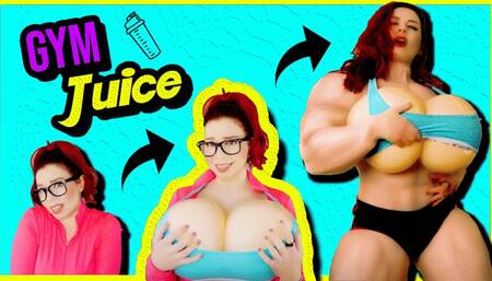 Gym Juice - Weak Nerd to Busty Muscle Goddess Transformation - Ludella's She-Hulk esque Muscle Growth and Breast Expansion - HD MP4 1080p