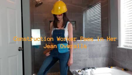 Construction Worker Pees in Her Jean Overalls