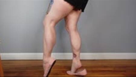 Calf Muscle Flex in Pink Flats MP4 1080