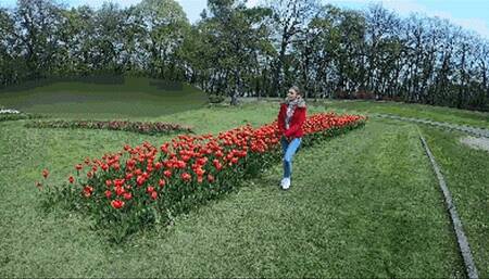 GABRIELLA - After the walk in the park - Part 1: Dirty sneakers licking, trampling, throat standing - Final with face trampling!