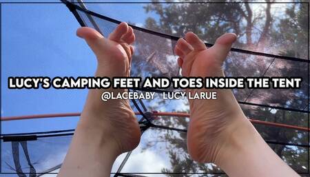 Lucy's Camping Feet and Toes Inside the Tent