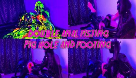 Double Anal Fisting Pig Hole and Footing with Mistress Patricia and Maz Morbid