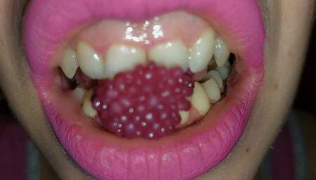 chewing and eating jelly candies