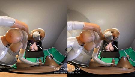 VR180 - Femdom Handjob + AI Machine Milking POV