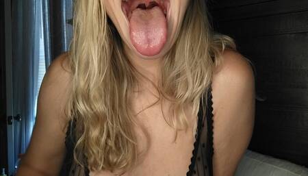 Eating breadsticks in front of tiny