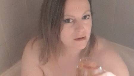 Bubble bath and smoking a cigarette