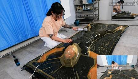 Face Mummification with Clear Waterproof Medical Film and Rubber Vacuum bed!