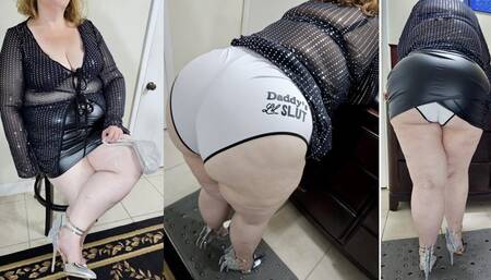 Horny big ass pawg milf flaunting & teasing, then got pussy covered with cum