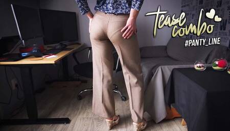 Hot Secretary Teasing Visible Panty Line In Tight Work Trousers