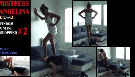 TRAMPLING by FINDOM after having done her online shopping (480p)