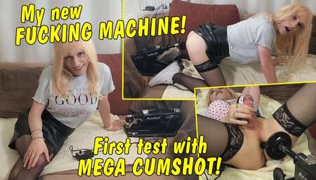 Tranny Helenas new fucking machine! First test with mega Cumshot!