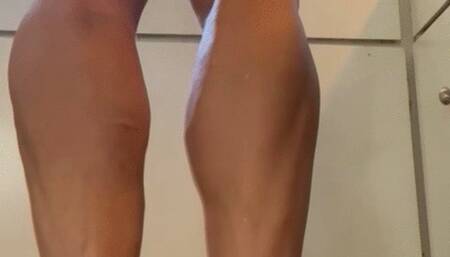 Gray Shorts Barefoot Reach Challenge