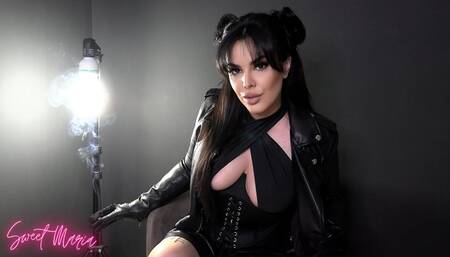 Human ashtray, spit & leather fetish ~ Sweet Maria