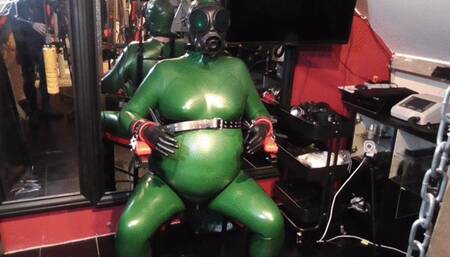 Green Rubber Session 3rd June - Rubber Bondage And Breath Control Part 1