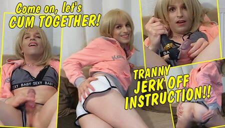 Let's cum together! JOI with Sweet Tranny Girl! GERMAN! Wichsanleitung DEUTSCH!