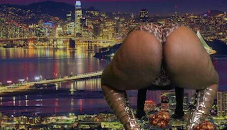 Giantess Colossal Ass Shakes, Jiggles and Bounces on Pathetic Tiny City 1080