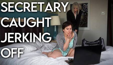 secretary caught jerking off