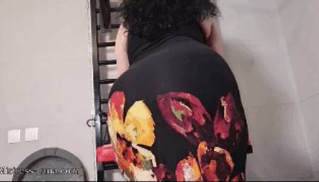 No panties under the dress, ass worship POV