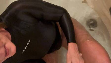 Carissa in Leohex bodysuit and playing with new Latex gloves that attack!