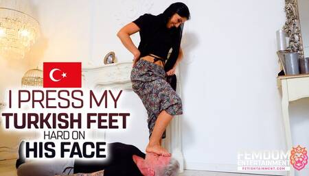 I kick my German slaves in the face with my turkish feet ( Foot Domination with Lady Suemeyra ) - FULL HD MP4