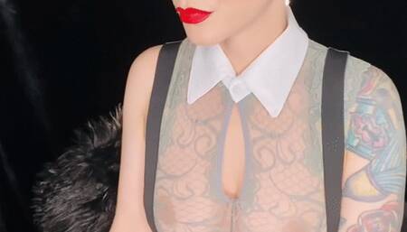 Smoking 120s in Gray Lace Top