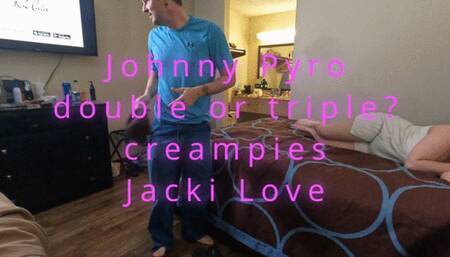 Hung Johnny Pyro double or triple creampies Jacki Love (1080p)
