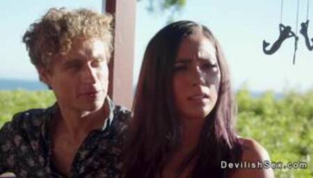 At beach resort married babe fucked by stranger