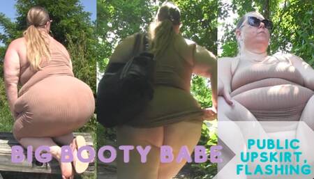 BIG BOOTY BABE Public Flashing & Upskirt