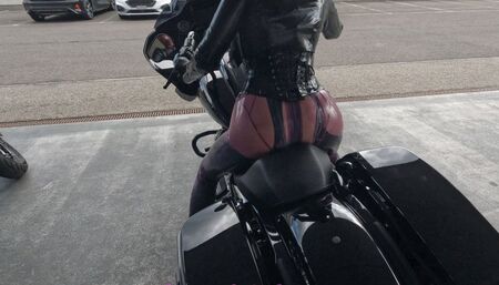 Big Boobs Latex Doll peeing and plugged in the city PART 3