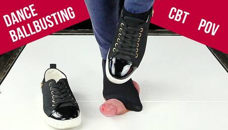 Dancing and Cock trampling by sneakers CBT POV