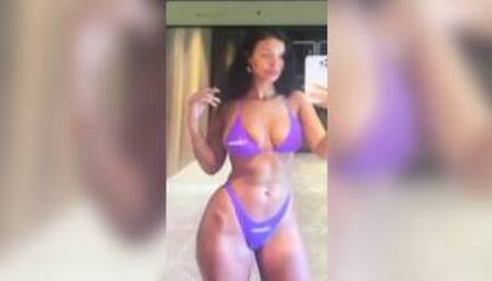 Maya Jama Hot Purple Bikini Cum Tribute