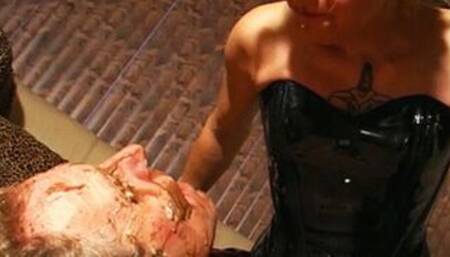 SPITTING BANANA & CHOCOLATE DESERT - BITCHY MISTRESS & OSEL - MP4 Clip