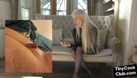 Slutty bae in stockings talks dirty about small dicks