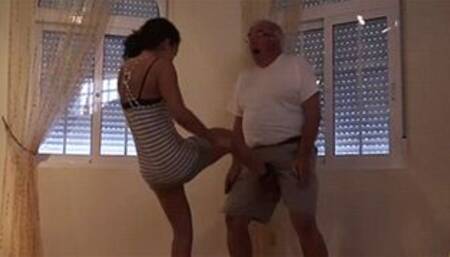 Your balls are my balls now - Nasty Natascha & The Old Perv - MP4 Clip