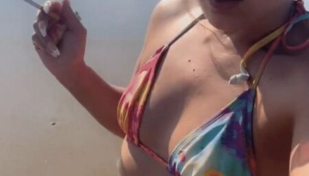 Newport 100 Beach Smoke on a beautiful day