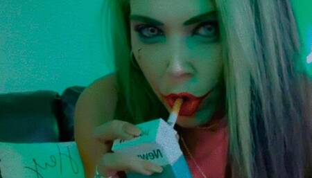 Halloween is here, Joker outfit and makeup Newport 100 smoke