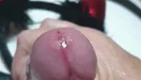 Handjob on a helpless mummified man for Halloween