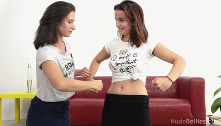 NudeBellies - Petra's belly punched by Nicol and David (HD)