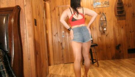 short shorts ass jiggling striptease joi fun x5