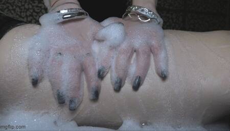 foam hands and gentle massage touches