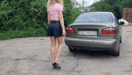 Pedal pumping on heels and barefoot by Oksana