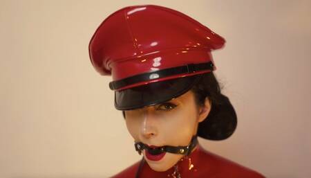 Goddess in red catsuit tied with ropes (1080p)