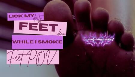 Lick My Feet Clean While I Smoke! Ebony Feet Smoking Fetish