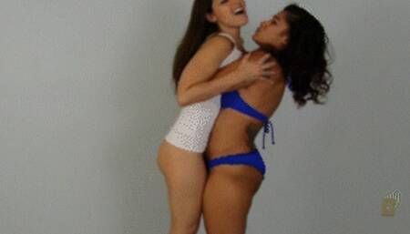 Squeezed! 2-for-1 Classic Duo feat Cali, Sahrye & Jacquelyn Velvets in bearhugs and scissorhold domination (hd)